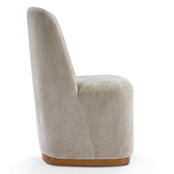 English Elm Indoor Upholstered Chenille Dining Chairs Set of 2 with High Back Rubberwood Base N779P370771O