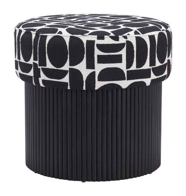 Boto Storage Ottoman Black & White 110181 Zuo Modern