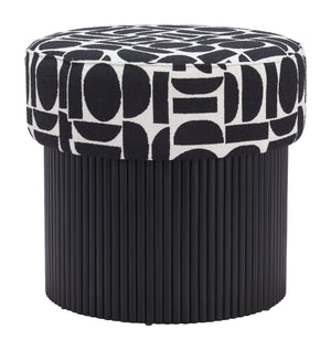 Boto Storage Ottoman Black & White 110181 Zuo Modern