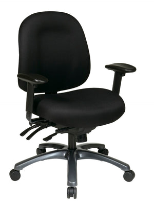 OSP Home Furnishings Multi-function Mid Back Office Chair with Lumbar Support and Titanium Rolling Base 8512-231