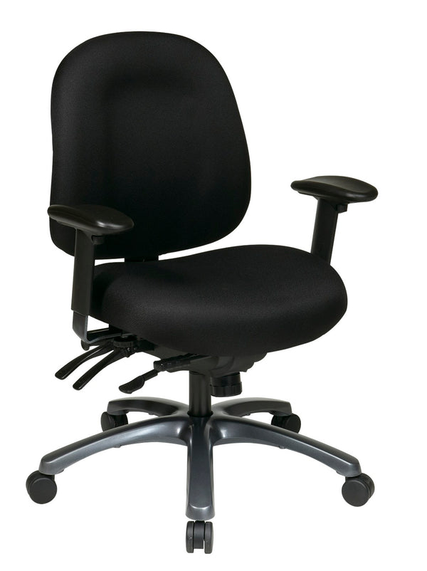 OSP Home Furnishings Multi-function Mid Back Office Chair with Lumbar Support and Titanium Rolling Base 8512-231