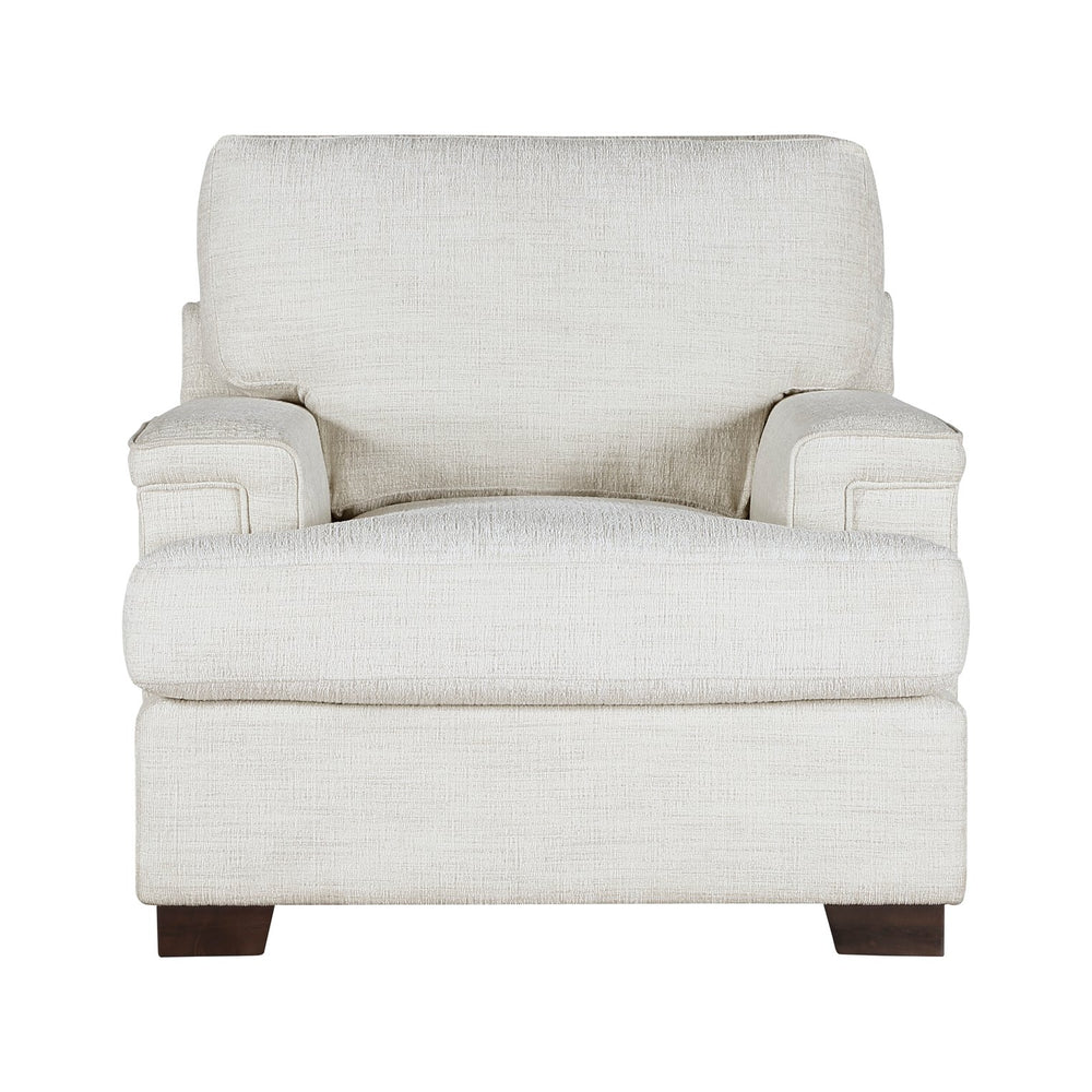English Elm Modern Orson Cream Chenille Accent Chair - Spacious Comfort, Espresso Wood Legs, Stylish Living Room Seating B011P256684