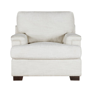 English Elm Modern Orson Cream Chenille Accent Chair - Spacious Comfort, Espresso Wood Legs, Stylish Living Room Seating B011P256684