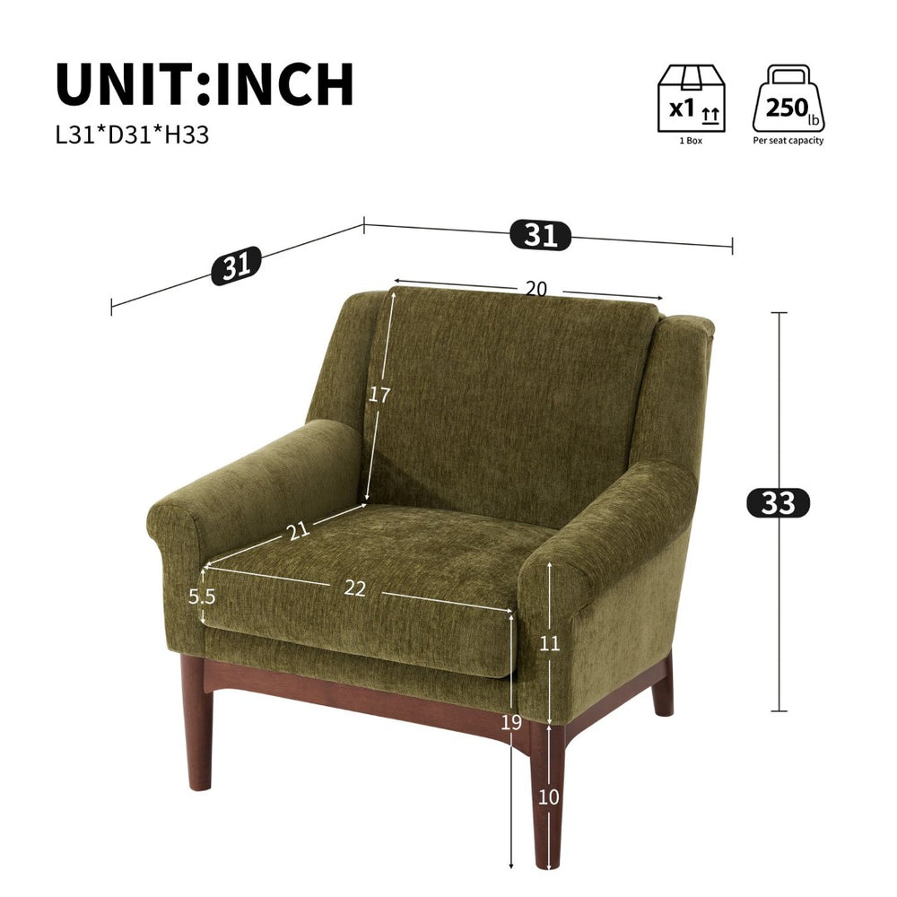 English Elm Modern Boucle Accent Chair Sculpted Flared Arms Birch Legs Mid-century Living Room N723P426251G