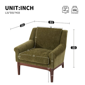English Elm Modern Boucle Accent Chair Sculpted Flared Arms Birch Legs Mid-century Living Room N723P426251G