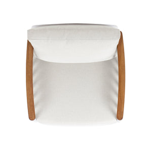 English Elm Jennifer Taylor Home - Calarono Teak & Aluminum Patio Accent Arm Chair Set of 2 — Sand Dune Chenille Cushions, UV‑Resistant Comfort, Rust‑Proof Frame (32x30x30) B2719P320844