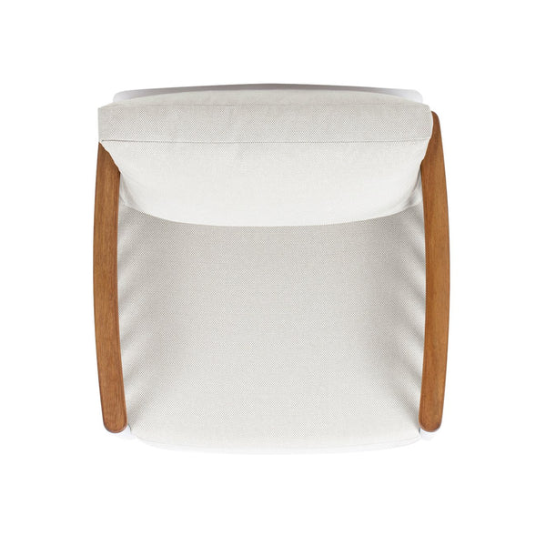 English Elm Jennifer Taylor Home - Calarono Teak & Aluminum Patio Accent Arm Chair Set of 2 — Sand Dune Chenille Cushions, UV‑Resistant Comfort, Rust‑Proof Frame (32x30x30) B2719P320844