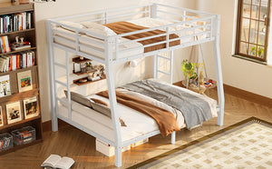 English Elm Metal Full Xl Over Queen Bunk Bed – Space-Saving, Durable Steel Frame, No Box Spring Needed, Easy Setup W1580S00288