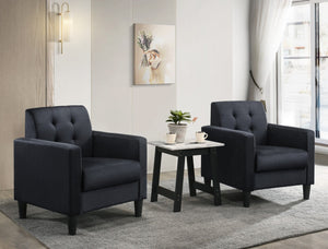 English Elm Hale Velvet Accent Chair Duo with Marble Top Side Table for Living Rooms B061S00653