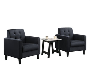 English Elm Hale Velvet Accent Chair Duo with Marble Top Side Table for Living Rooms B061S00653