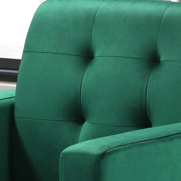 English Elm Hale Tufted Green Velvet Armchair Square Arms Mid-century Modern Living Room Seat B06178630