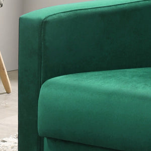 English Elm Hale Tufted Green Velvet Armchair Square Arms Mid-century Modern Living Room Seat B06178630