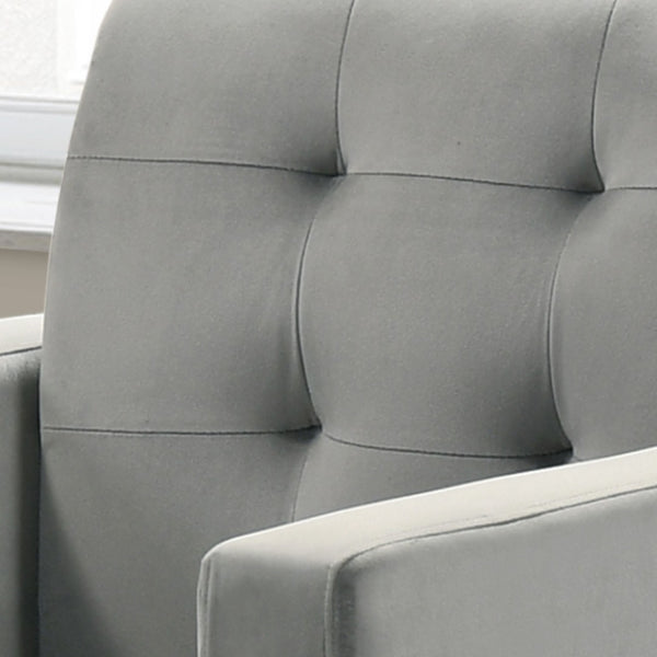 English Elm Hale Tufted Green Velvet Armchair Square Arms Mid-century Modern Living Room Seat B06178631