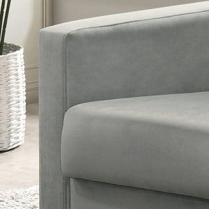 English Elm Hale Tufted Green Velvet Armchair Square Arms Mid-century Modern Living Room Seat B06178631