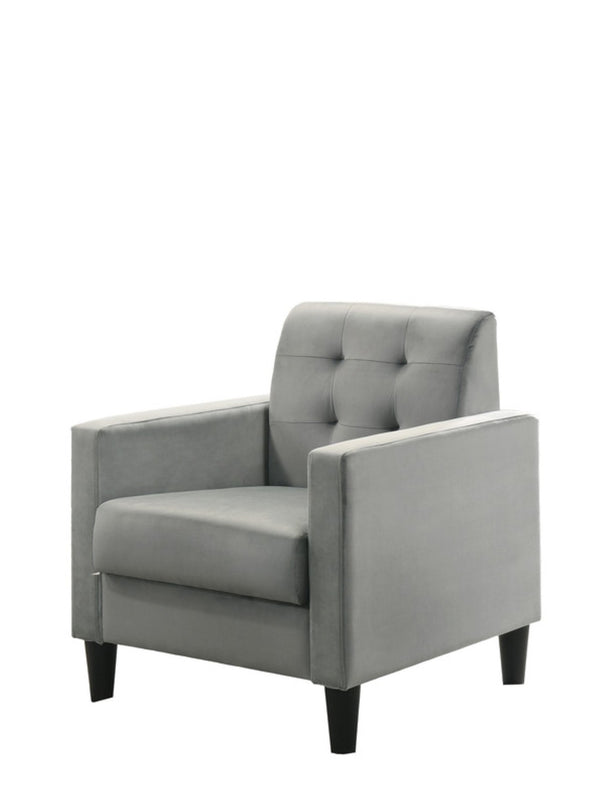 English Elm Hale Tufted Green Velvet Armchair Square Arms Mid-century Modern Living Room Seat B06178631
