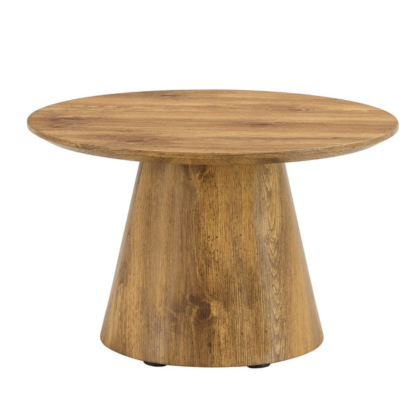 English Elm Natural Wood Grain Mdf Round Coffee Table for Small Living Rooms and Cozy Spaces W2920P375102