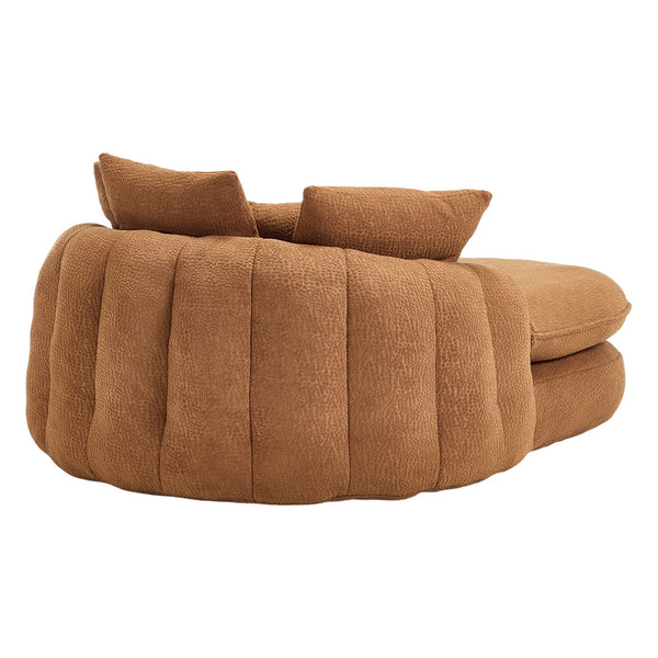 English Elm Oversized Memory Foam Chenille Bean Bag Sofa with Wrap-Around Backrest and Lumbar Support for Adults Orange W395P359410