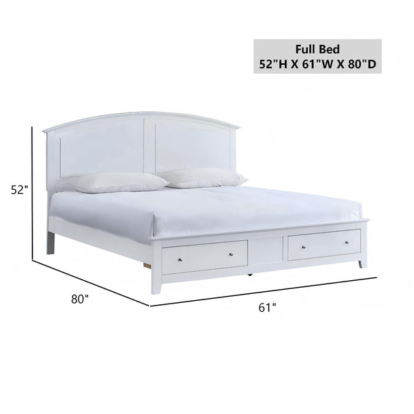 English Elm Hammond Farmhouse Panel Full Bed with Two Under Frame Storage Drawers Slatted Base White B078S00683