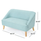 Christopher Knight Home® - Noble House - Justus Mid Century Modern Light Blue Fabric Loveseat