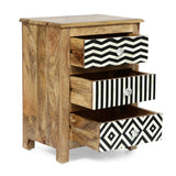 Christopher Knight Home® Noble House Wooden 3 Drawer Bone Fitted Nightstand