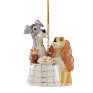 Lenox Licensed Porcelain Christmas Ornament Officially Holiday Tree Collectible with Gold Accent Lady & The Tramp Ornament 890350