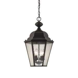 Thomas Lighting Cotswold Four Light Outdoor Pendant Lantern with Glass Panels and Bronze Finish 8903EH/75