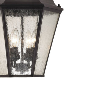 Thomas Lighting Cotswold Four Light Outdoor Pendant Lantern with Glass Panels and Bronze Finish 8903EH/75