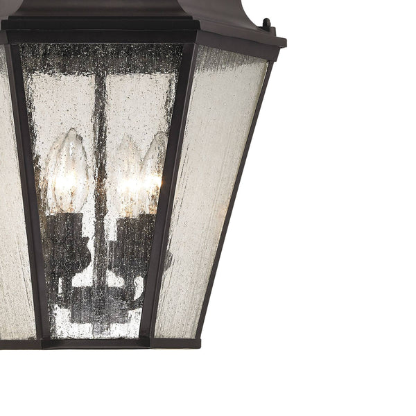 Thomas Lighting Cotswold Four Light Outdoor Pendant Lantern with Glass Panels and Bronze Finish 8903EH/75
