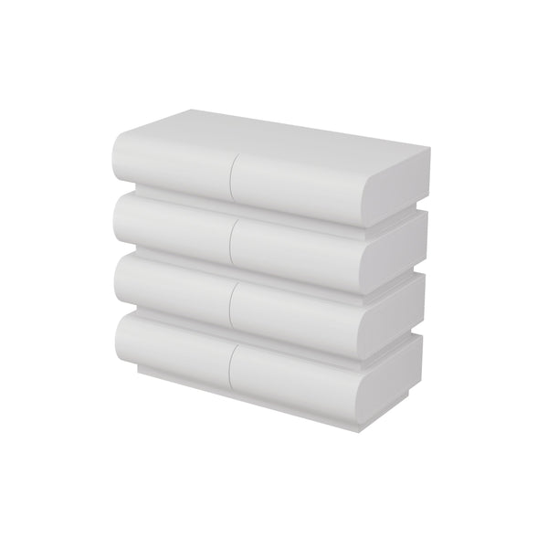 English Elm 8 Modern 8-Drawer Dresser for Bedroom with Handle-Free Design, Spacious Chest for Organized Living White W757P235729