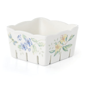 Lenox Butterfly Meadow Porcelain Berry Bowl Perforated Rinse and Serve Cottage Garden 890445