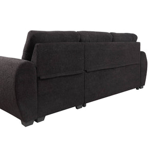 English Elm Teddy Plush Reversible Sleeper Sectional Sofa with Storage Chaise, Teddy Fleece Comfort & Easy Conversion B016S00053
