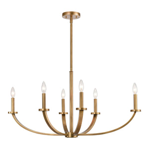 Erindale 36'' Wide 6-Light Linear Chandelier - Natural Brass 89048/6 Elk Lighting