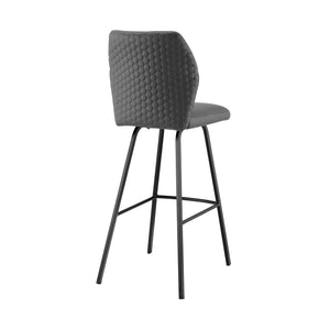 English Elm Mirano Stylish Gray Faux Leather Bar Stool With Sturdy Black Metal Frame – Perfect For Any Space! B2736P268620