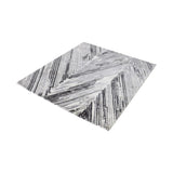 Rhythm Handwoven Printed Wool Rug in Grey and White 8905-063 Elk Home