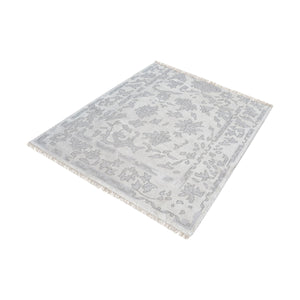 Harappa Hand-knotted Wool Rug in Silver and Ivory 8905-284 Elk Home