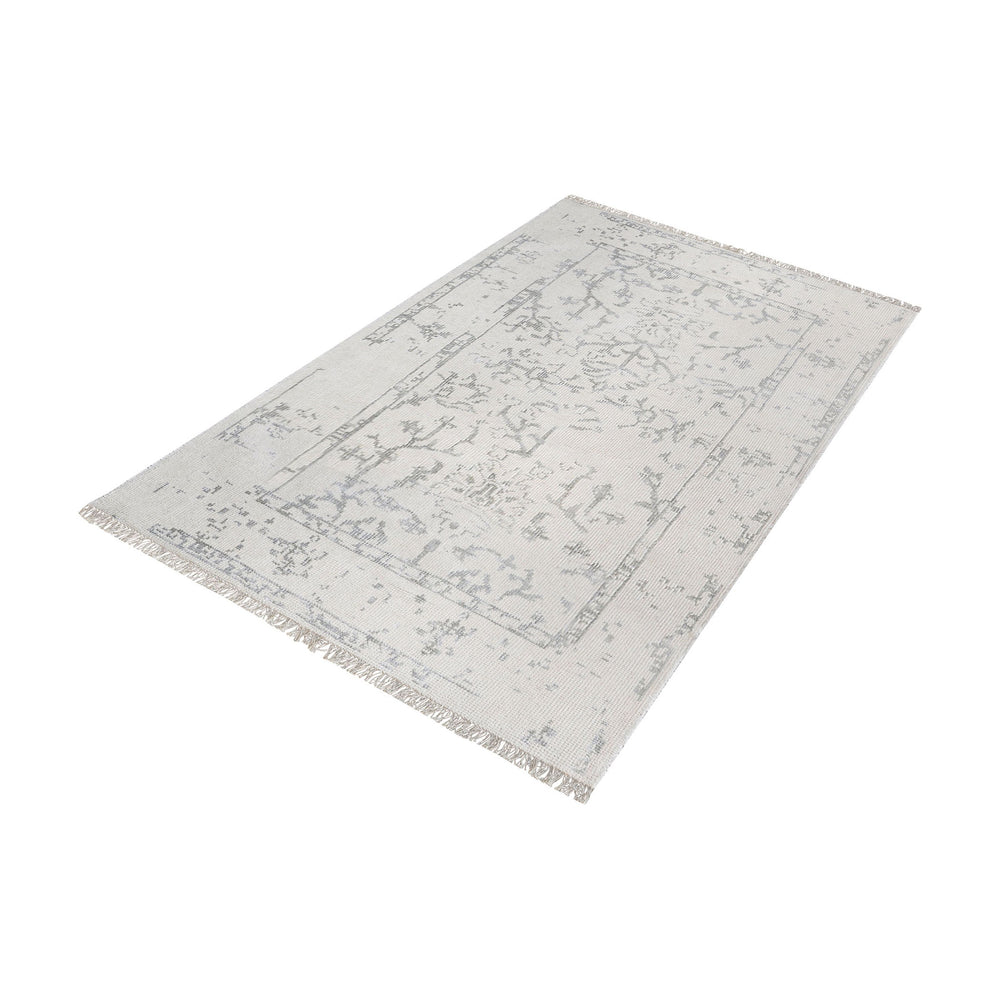 Belleville Hand-knotted Wool and Bamboo Viscose Rug 36x60 - Ivory and Silver 8905-320 Elk Home