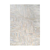 Karim Hand-Stitched Leather Patchwork Rug - Luxe Gray & Pearl Accent for Glam Southwestern Decor