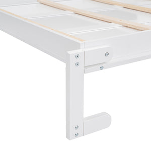 English Elm Queen Murphy Wall Bed with Integrated Shelving Foldable Mdf Cabinet for Guest Rooms White LP000693AAK-3