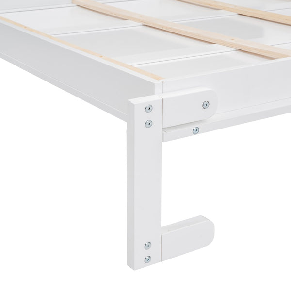 English Elm Queen Murphy Wall Bed with Integrated Shelving Foldable Mdf Cabinet for Guest Rooms White LP000693AAK-3
