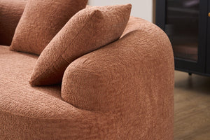 English Elm Ly-025s Chenille Curved Loveseat Compact Sofa with Spring Support for Small Spaces W2231P495049