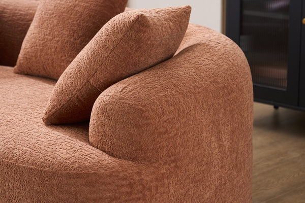 English Elm Ly-025s Chenille Curved Loveseat Compact Sofa with Spring Support for Small Spaces W2231P495049