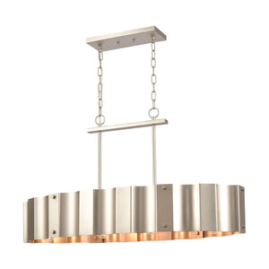 Clausten 37'' Wide 4-Light Linear Chandelier - Matte Nickel 89058/4 Elk Lighting