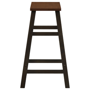 English Elm Robbie Modern-Farmhouse 4-Piece Counter Height Dining Set with Bench & Stools in Chestnut Brown, Compact Retro Style B062P351437