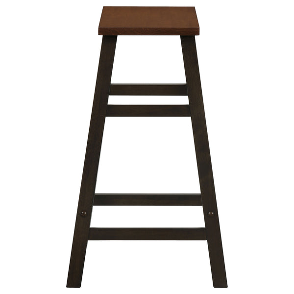 English Elm Robbie Modern-Farmhouse 4-Piece Counter Height Dining Set with Bench & Stools in Chestnut Brown, Compact Retro Style B062P351437