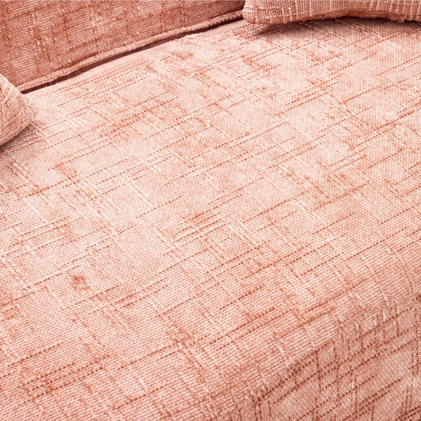 English Elm Pink Curved Two-Person Chenille Sofa with Armrests & 2 Pillows — Compact, Spring-Foam Support W3612P350755