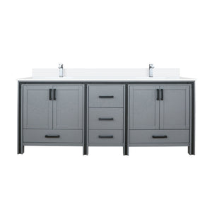 English Elm Dark Grey Double Bath Vanity With White Quartz Top, Faucet Set & Ample Storage For Modern Spaces B2731P260650