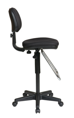 OSP Home Furnishings Economical Fabric Office Chair with Chrome Footrest Swivel Seat and Pneumatic Height Adjust DC430-231