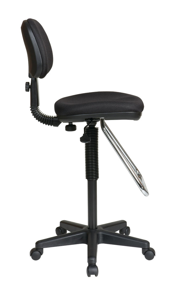 OSP Home Furnishings Economical Fabric Office Chair with Chrome Footrest Swivel Seat and Pneumatic Height Adjust DC430-231