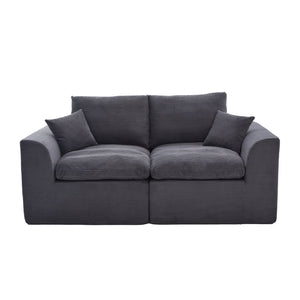 English Elm UNITED Cloud Couch Modular Sectional Sofa with Corduroy Cover, Ergonomic 2-Seater, No Assembly Needed Dark Gray W1568P371127