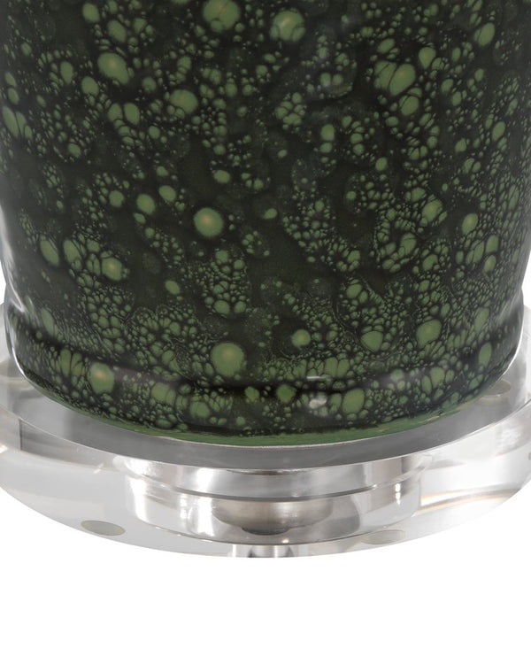 Currey & Company Junko Green Table Lamp - Artisanal Terracotta Design With Antique Brass, Crystal Base & Elegant Shade Green Terracotta ,Optic Crystal 6000-1032-currey-company